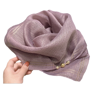 2026新款丝巾小方巾女薄款护颈围脖纱巾高级感围巾春秋冬季妈妈款