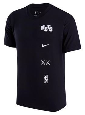 Nike耐克布鲁克林篮网队NBA男T恤夏季新款宽松纯棉短袖FN2017-010