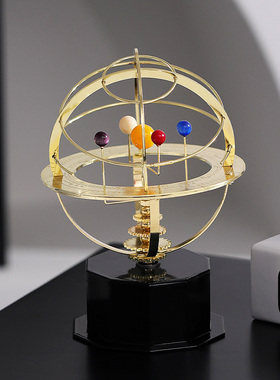 创意金属太阳系摆件家居装饰品铁艺桌面书房办公室可旋转地球仪