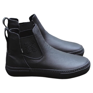 纯黑色GLOBE滑板鞋时尚耐磨减震皮质切尔西靴一脚蹬休闲防滑BMX鞋