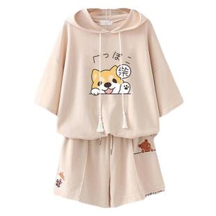 女童夏装2026新款套装短裤女装12岁13中大童学院风休闲短袖t恤潮