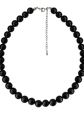 黑色串珠项链配裙子颈链锁骨链配饰日常百搭高级感轻奢小众毛衣链