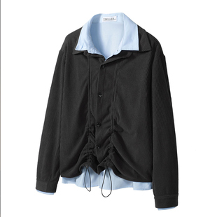 TZ killer Colorful Shirt层次感抽绳衬衫 彩色拼接 宽松两色上衣