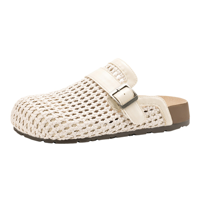 达芙妮包头半拖鞋女夏季编织凉鞋