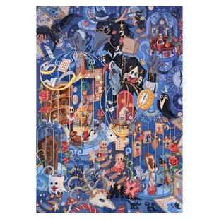 乌鸦先生的笼子造景贴纸爱丽丝系列雀麦16.0童话风奇物市场微缩场景合集本大号3d立体小屋贴画手帐玩具女孩