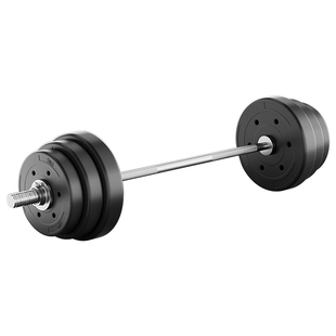 杠铃男士健身家用扛铃深蹲运动举重硬拉杠铃直杆曲杆哑铃组合套装