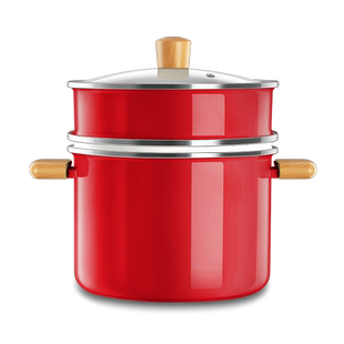 珐琅锅家用搪瓷炖煮多层蒸锅多功能锅蒸包子卤菜锅多层22cm蒸笼