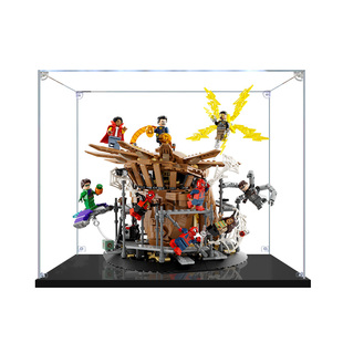 适用乐高76261蜘蛛侠大决战手办高透明收纳盒防尘罩亚克力展示盒