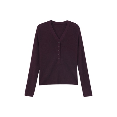 MANNALA丨“入秋境”CleanFit风德国扬子纱v领修身针织上衣Q4155