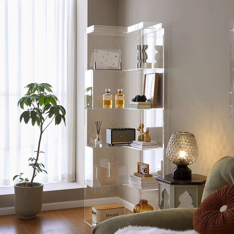 亚克力置物架落地转角书柜简约收纳储物柜墙角置物柜客厅家用多层,住宅家具,角柜,淘宝优惠券,粉丝福利购,淘宝优惠卷