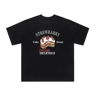 日本代购章若楠同款短袖T恤女夏季2025新款纯棉韩版宽松上衣潮服