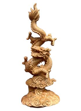 崖柏木雕龙腾盛世生肖龙摆件实木