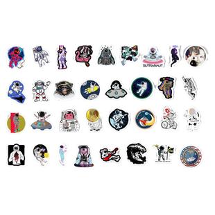 50张宇航员涂鸦贴纸宇宙月球可爱太空人卡通创意儿童笔记本电脑ipad手机壳行李箱滑板防水贴画