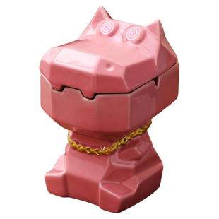 河马烟灰缸防灰飞带盖陶瓷创意可爱搞怪家用客厅办公室高级感摆件