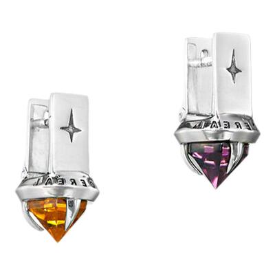 siderealmade倒玻璃钻爪刺银耳钉