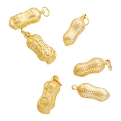 哑金保色花生立体实心吊坠diy