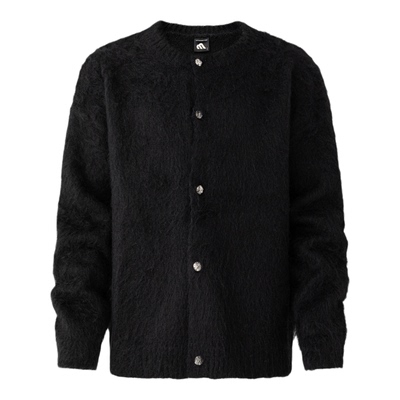 短句先生【苔纹古意】老钱风仿马海毛慵懒风针织开衫毛衣外套