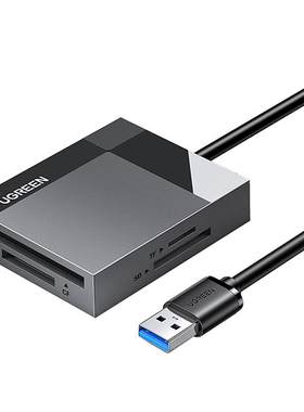 绿联CF卡读卡器相机SD卡考勤打卡机行车记录仪TF卡MS监控摄像头内存卡数据读卡器四合一电脑读卡器usb3.0高速