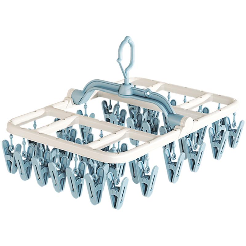 袜子晾衣架家用挂衣多夹子凉晒架婴儿防风凉内衣多功能晒袜子神器