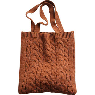 偶然包铺加厚日韩国秋冬简约针织毛线包 复古文艺ins编织单肩女包