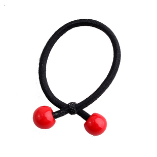 儿童头绳韩国红色女童发绳彩色皮筋简约扎头发橡皮筋新年红豆发圈