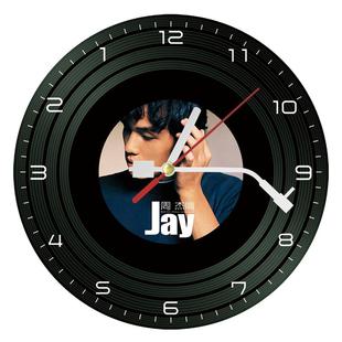 反方向的钟可定制周杰伦jay黑胶挂钟表创意个性艺术生日礼品礼物