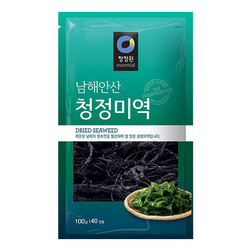 韩国进口裙带菜清净园海带韩式酱汤的鲜味干货海白菜100g*24整箱