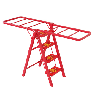 乔迁之喜梯子晾衣架两用多功能登高人字梯家用室内晾晒衣架折叠梯