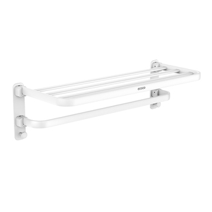 ecoco毛巾架卫生间免打孔浴室厕所浴巾置物架一体太空铝毛巾挂杆