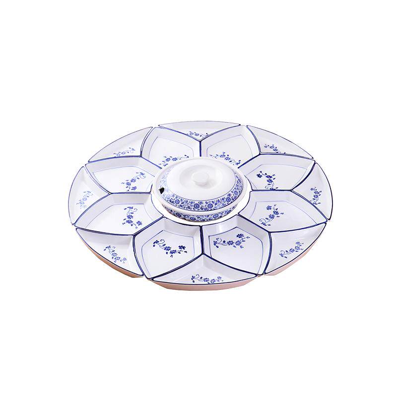 网红釉下彩陶瓷拼盘餐具套装