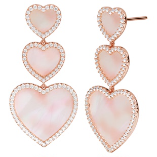 [杨紫同款]APM Monaco粉色爱心母贝耳环高级经典女耳饰情人节礼物