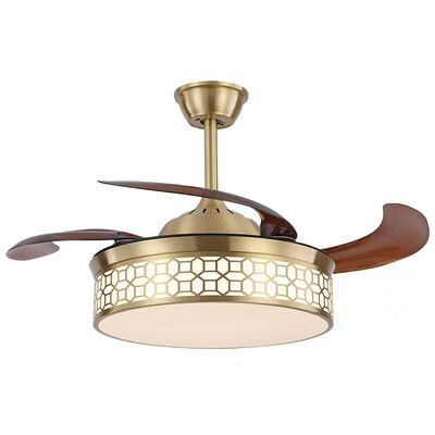 全铜隐形风扇灯简约客厅吊灯现代新中式变频卧室豪华餐厅风扇吊灯