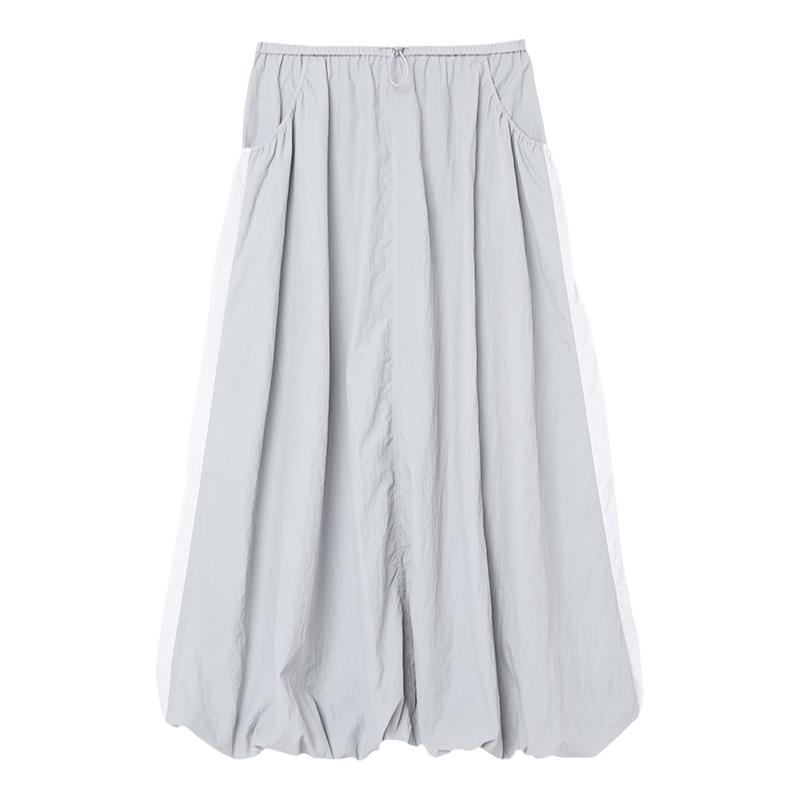 innplanet新款休闲百搭长款花苞版型抽绳工装半身裙PN11SK034B