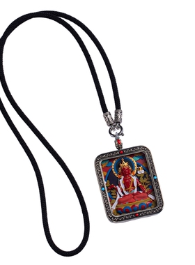 精品藏式朱砂手绘唐卡吊坠