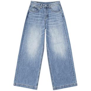 【张凌赫代言】Lee商场同款25秋冬新品430舒适阔腿浅蓝色女牛仔裤