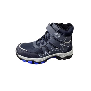 冬季外贸捡漏中大童户外徒步登山鞋加绒保暖防滑减震侧拉链旅游鞋