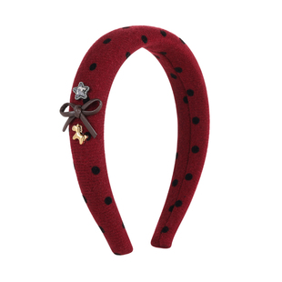 DODOGOGO波点格纹小马蝴蝶结头箍女2026新款新年红色发饰洗脸发箍