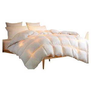 无印良品五星级酒店白鹅羽毛绒丝冬被加厚保暖单双人宿舍被子被芯