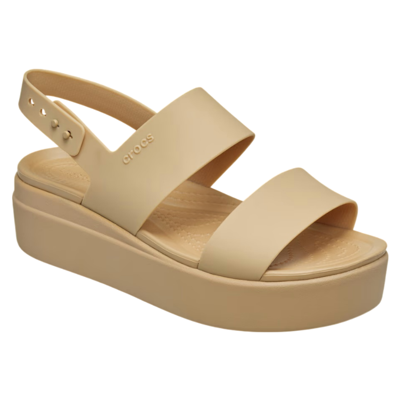 Crocs/卡骆驰女凉鞋露趾松糕底Brooklyn纯色搭扣夏季正品206453
