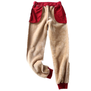 冬季加绒加厚羊羔绒裤运动裤保暖运动休闲裤卫裤棉裤大码长裤女裤