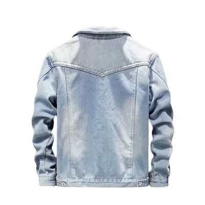 大码加绒夹克男士牛仔衣保暖外套