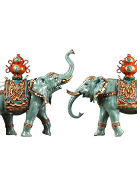 吉祥宫廷御象黄铜大象摆件贺礼