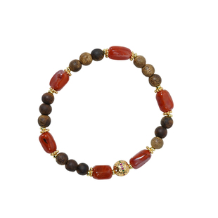 喜木火手串五行补火缺木手链天然奇楠沉香南红火焰纹玉石木火属性