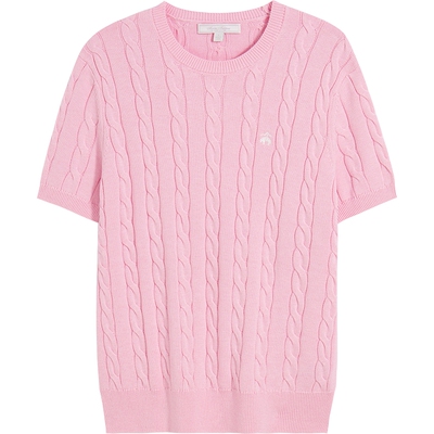 布克兄弟女士绞花针织短袖