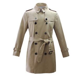 风衣男2024秋冬新复古时尚立领长袖薄款嘎巴甸全棉防水雨大衣外套