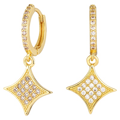 MS情绪波动金色星星四叶草耳环