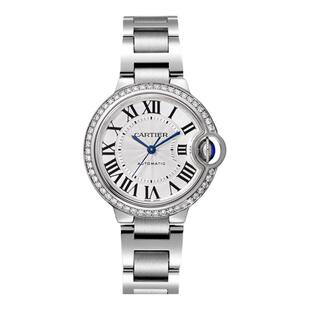 【自营】中古99新Cartier卡地亚蓝气球白盘精钢镶钻手表女款全套