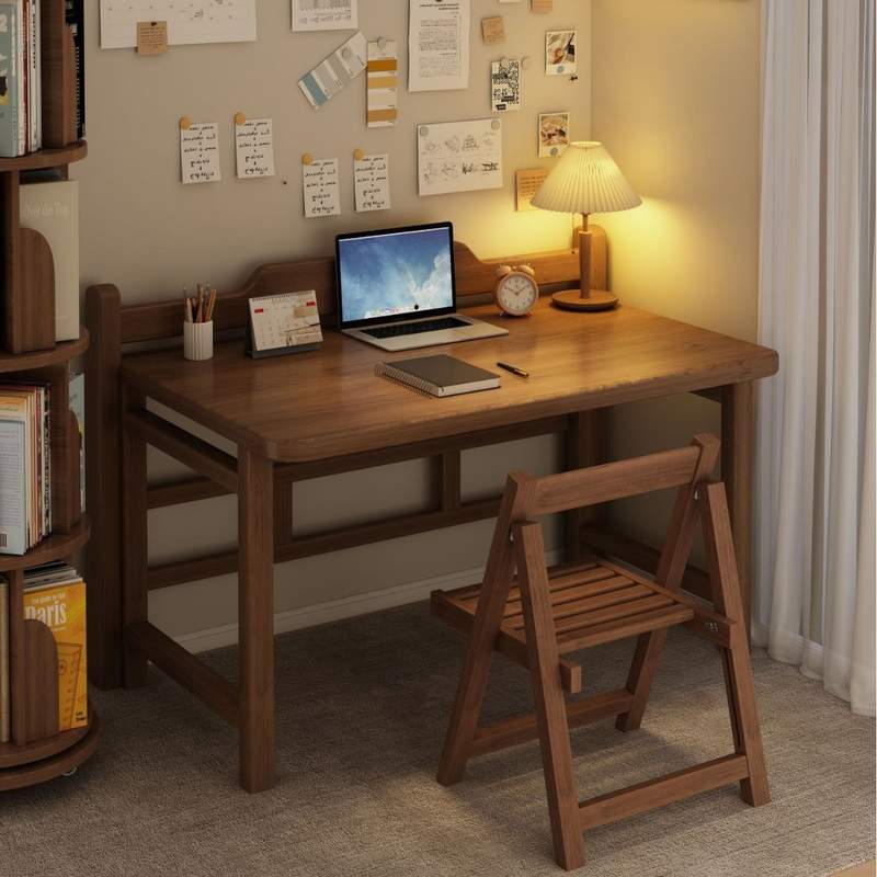 实木折叠书桌学生家用电脑桌小桌子学习卧室小户型办公桌床边简易