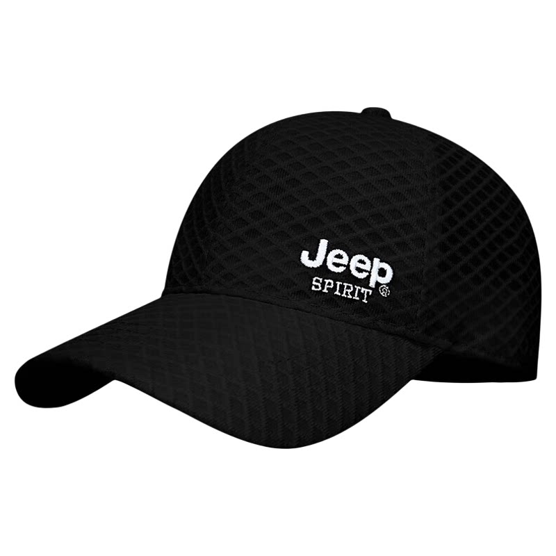 JEEP SPIRIT帽子棒球帽夏季网面硬顶鸭舌帽休闲百搭男女士太阳帽
