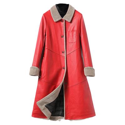 皮衣女士中长款气质修身海宁真皮